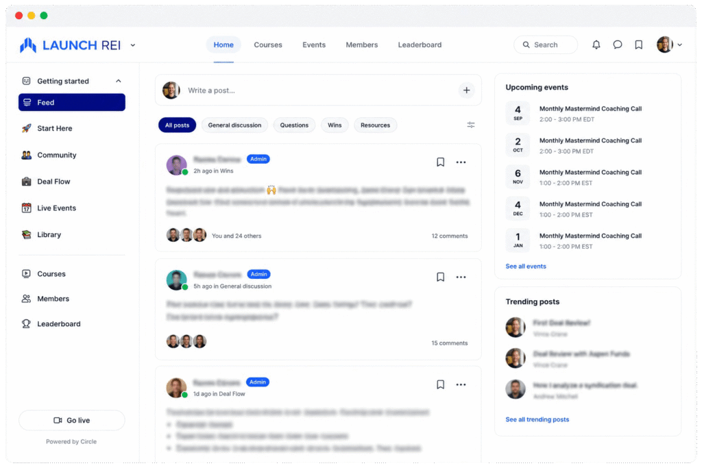 Real estate investment network and deal flow community